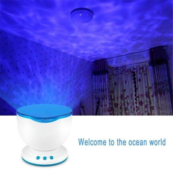 Ocean Wave Projector LED Night Light Remote Control TF Cards Music Player Speaker Aurora Projection - Image 3