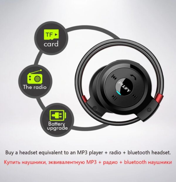 PLUFY Sports Bluetooth Headset Wireless Headphones Earphones Running Ecouteur Sans Fil Bluetooth Headphone earphone Radio MP3 - Image 5