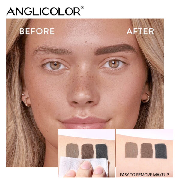 Waterproof And Sweatproof Eyebrow Pencil Long Lasting Eyebrow Cream Set With Brush And Card Wooden Eyebrow - Image 4