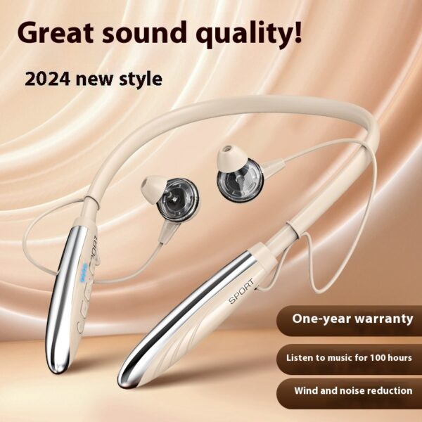 Neck Wireless Bluetooth-compatible Earphones 9D Stereo Surround Headphone Magnetic Sport Neckband Headset Neck-hanging Earbuds - Image 6