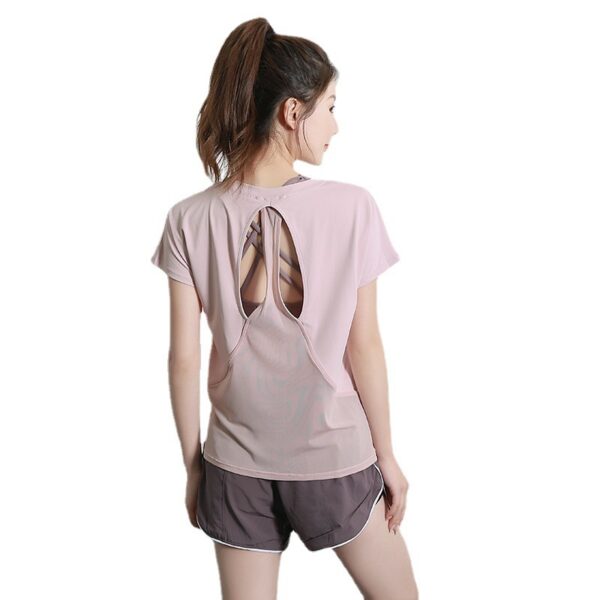Yoga Clothes SpringSummer New Sports Short Sleeve T-shirt - Image 2