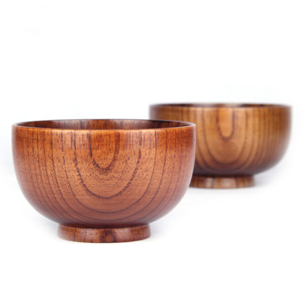 Wooden Bowl Japanese Style Wood Rice Soup Bowl Salad Bowl Food Container Large Small Bowl for Kids Tableware Wooden Utensils - Image 4