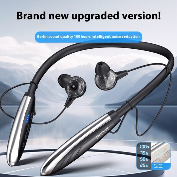 Neck Wireless Bluetooth-compatible Earphones 9D Stereo Surround Headphone Magnetic Sport Neckband Headset Neck-hanging Earbuds - Image 2