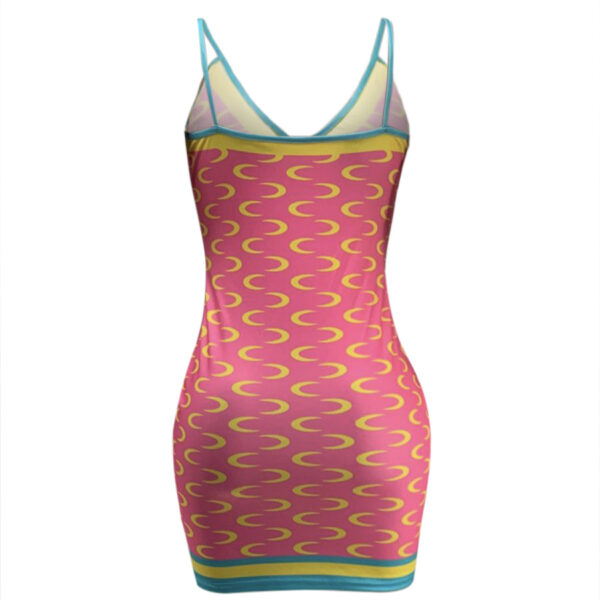 Ladies' Printed V-neck Slim Fit And Fashionable Dress - Image 2