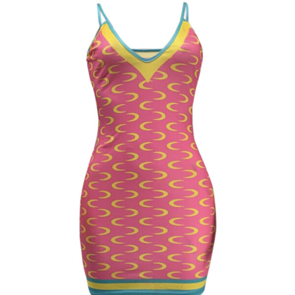 Ladies' Printed V-neck Slim Fit And Fashionable Dress - Image 3