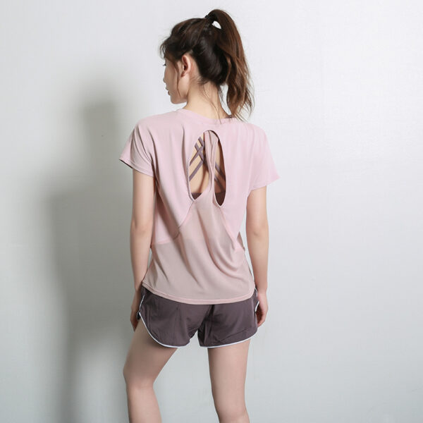 Yoga Clothes SpringSummer New Sports Short Sleeve T-shirt - Image 3