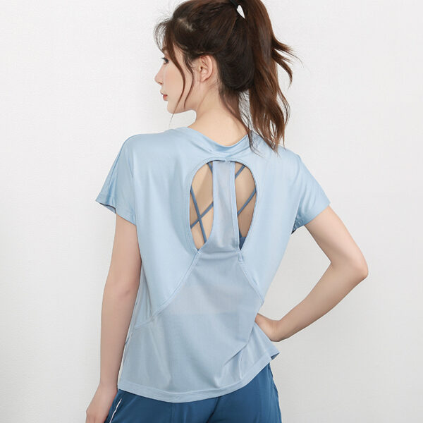 Yoga Clothes SpringSummer New Sports Short Sleeve T-shirt - Image 4