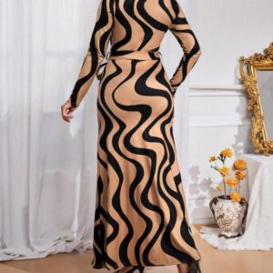 Women's New Dress With Waist Cinching And Tie Up, Long Stretch, Comfortable And Fashionable Dress