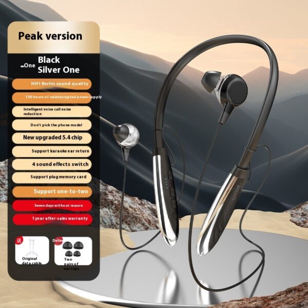 Neck Wireless Bluetooth-compatible Earphones 9D Stereo Surround Headphone Magnetic Sport Neckband Headset Neck-hanging Earbuds - Image 7