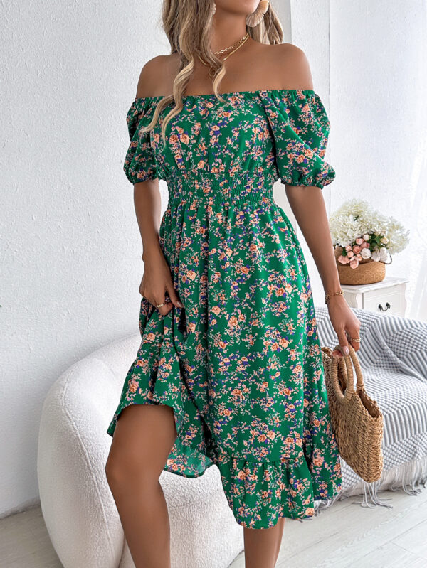 Floral Print Square Collar Dress Summer Fashion Ruffles Dresses Women's Clothing - Image 9