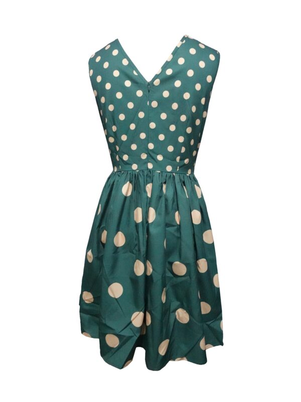 Ladies' V-neck Polka Dot Printed Fashionable Dress - Image 3