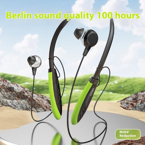 Neck Wireless Bluetooth-compatible Earphones 9D Stereo Surround Headphone Magnetic Sport Neckband Headset Neck-hanging Earbuds - Image 5