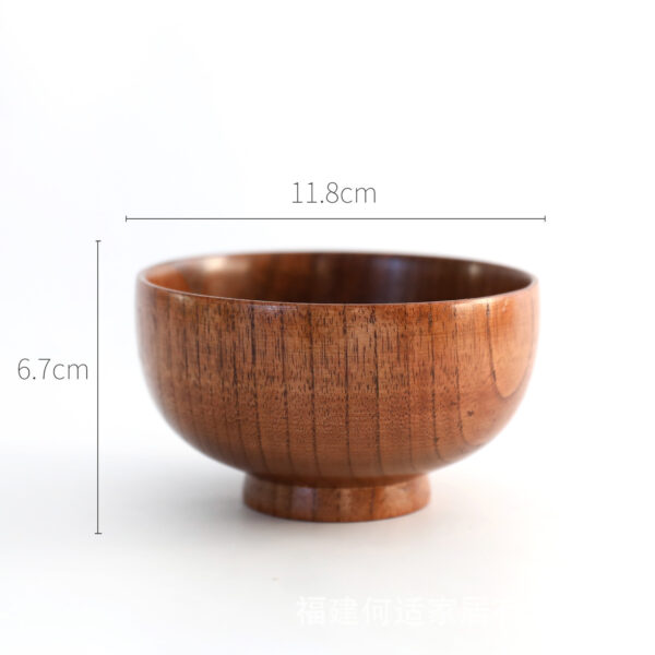 Wooden Bowl Japanese Style Wood Rice Soup Bowl Salad Bowl Food Container Large Small Bowl for Kids Tableware Wooden Utensils - Image 3