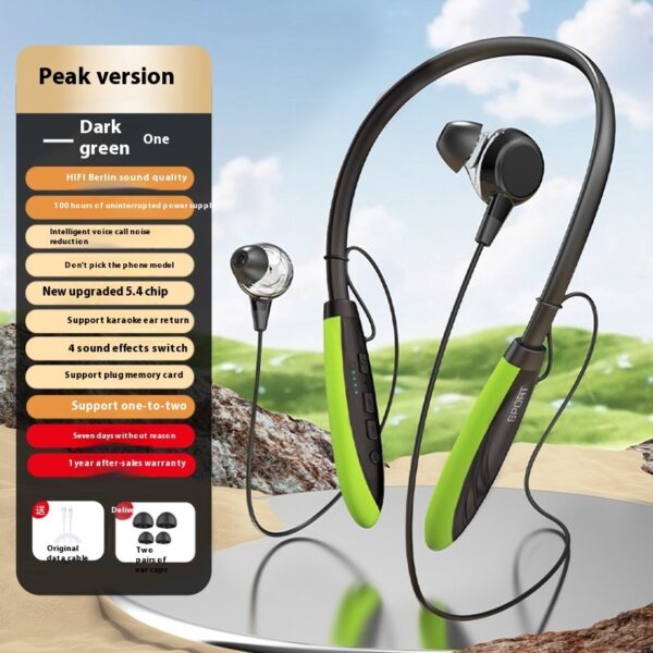 Neck Wireless Bluetooth-compatible Earphones 9D Stereo Surround Headphone Magnetic Sport Neckband Headset Neck-hanging Earbuds - Image 4