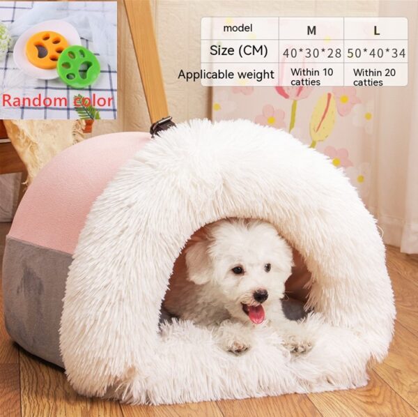 New Splice Portable Pet Nest Portable Autumn And Winter Warm Dog Nest Moisture-proof Long Fur Cat Nest Cross Border Pet Nest - Image 5