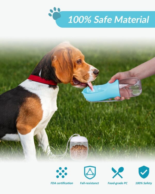Ravel Puppy Water Bowl Dog Water Bottle With Food Container Portable Pet Dispenser Dog Stuff Accessories Items Puppy Essentials Necessities For Yorkie Chihuahua Cat Walking And Hiking - Image 7