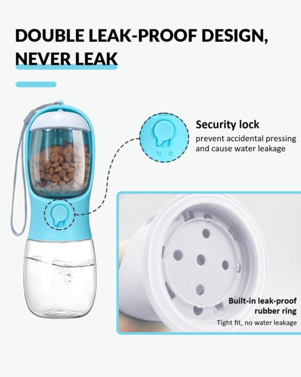 Ravel Puppy Water Bowl Dog Water Bottle With Food Container Portable Pet Dispenser Dog Stuff Accessories Items Puppy Essentials Necessities For Yorkie Chihuahua Cat Walking And Hiking - Image 2